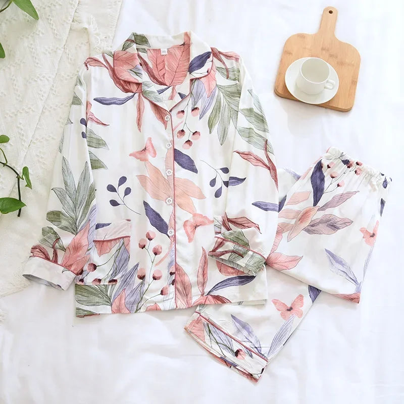 Women's Viscose Long-Sleeved Pajama Suit